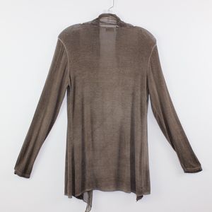 Terra Nomad Sweaters - Terra Nomad Sheer Open Front Cardigan Brown Terra Nomad Sweaters - Terra Nomad Sheer Open Front Cardigan Brown